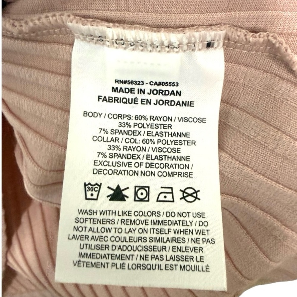 Nike Yoga Ribbed Wrap Collar Pullover Pink Long Sleeve Lounge Top Women M - Picture 9 of 10